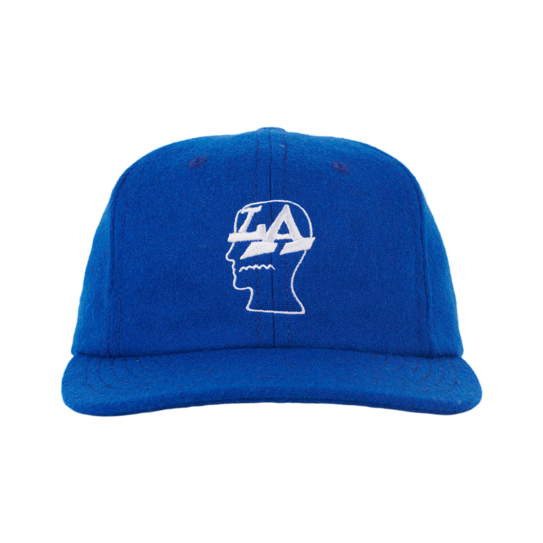 브레인 데드 울 플란넬 LA 로고 헤드 6패널 햇 블루(Brain Dead Wool Flannel LA Logo Head 6 Panel Hat Blue)