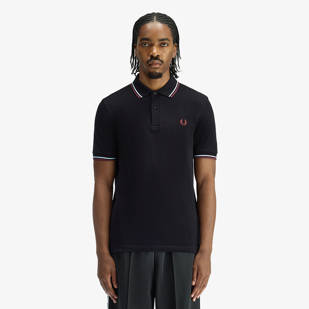 프레드페리 M3600 트윈 팁 프레드페리 셔츠 블랙 볼보이블루 옥스블러드(Fred Perry Twin Tipped Fred Perry Shirt Black Ball Boy Blue Oxblood) - 2