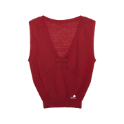 Shushu/Tong Women Bow Detail V Neck Knit Tank Red - 26SS