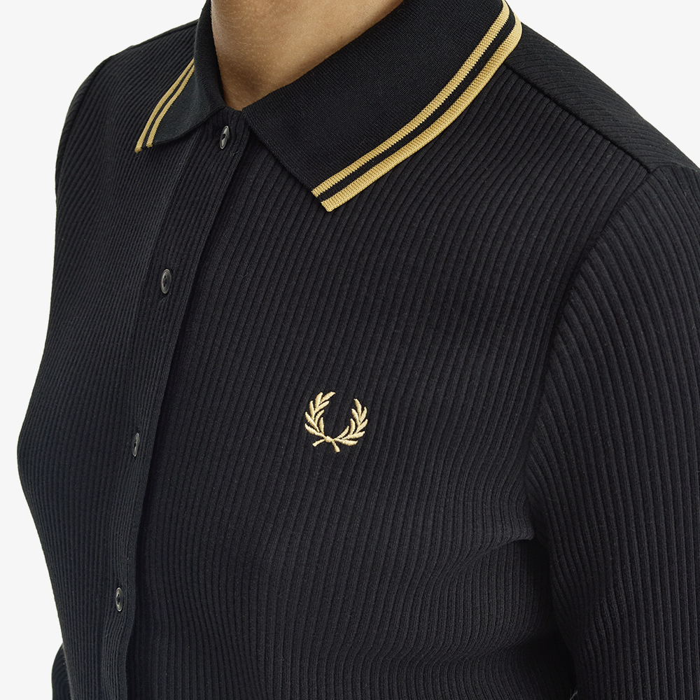 프레드페리 우먼즈 버튼스루 립 폴로 셔츠 블랙(Fred Perry Button-Through Rib Polo Shirt Black) - 3