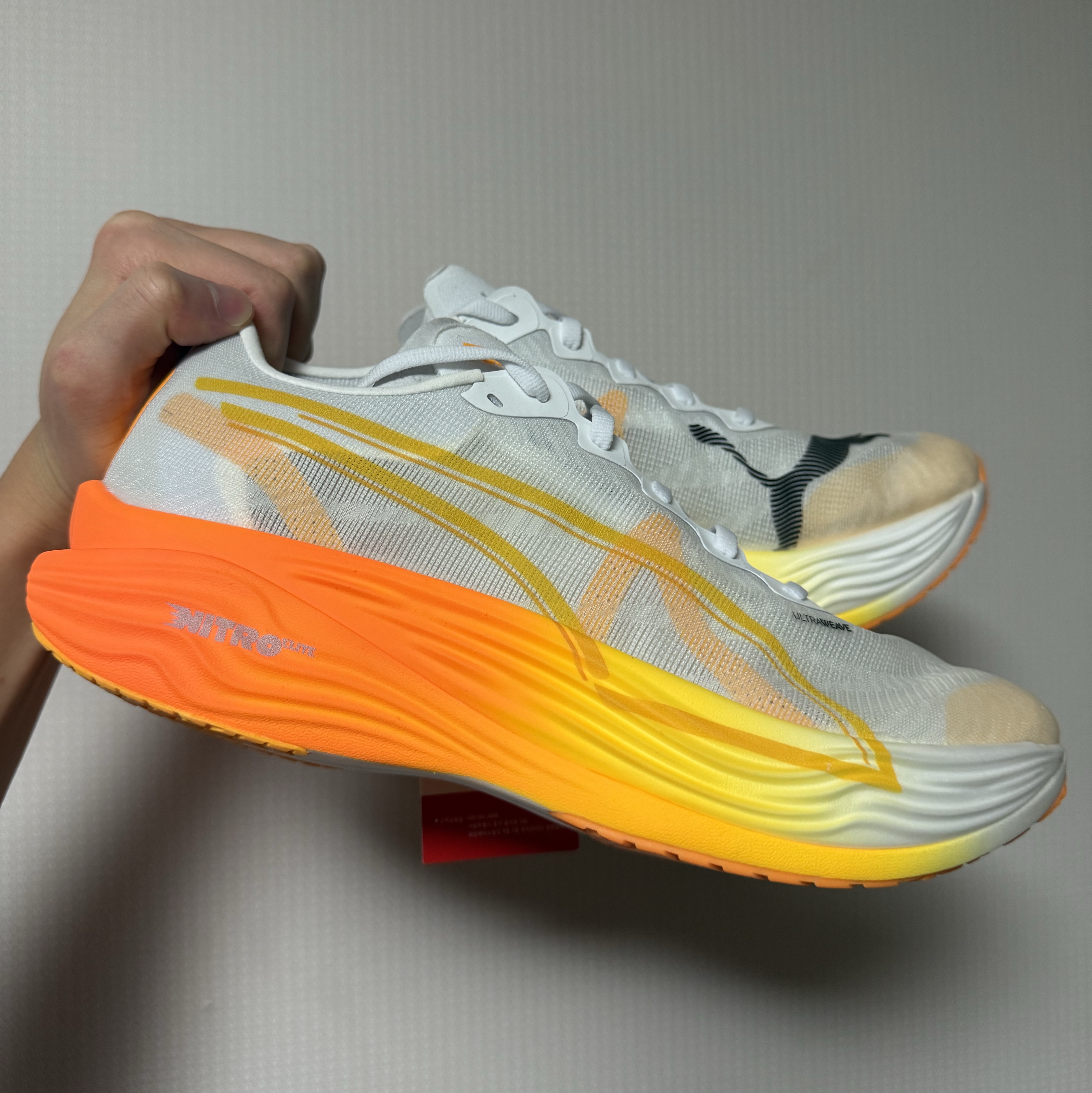 Puma Deviate Nitro Elite 3 White Sun Stream 착용 스타일