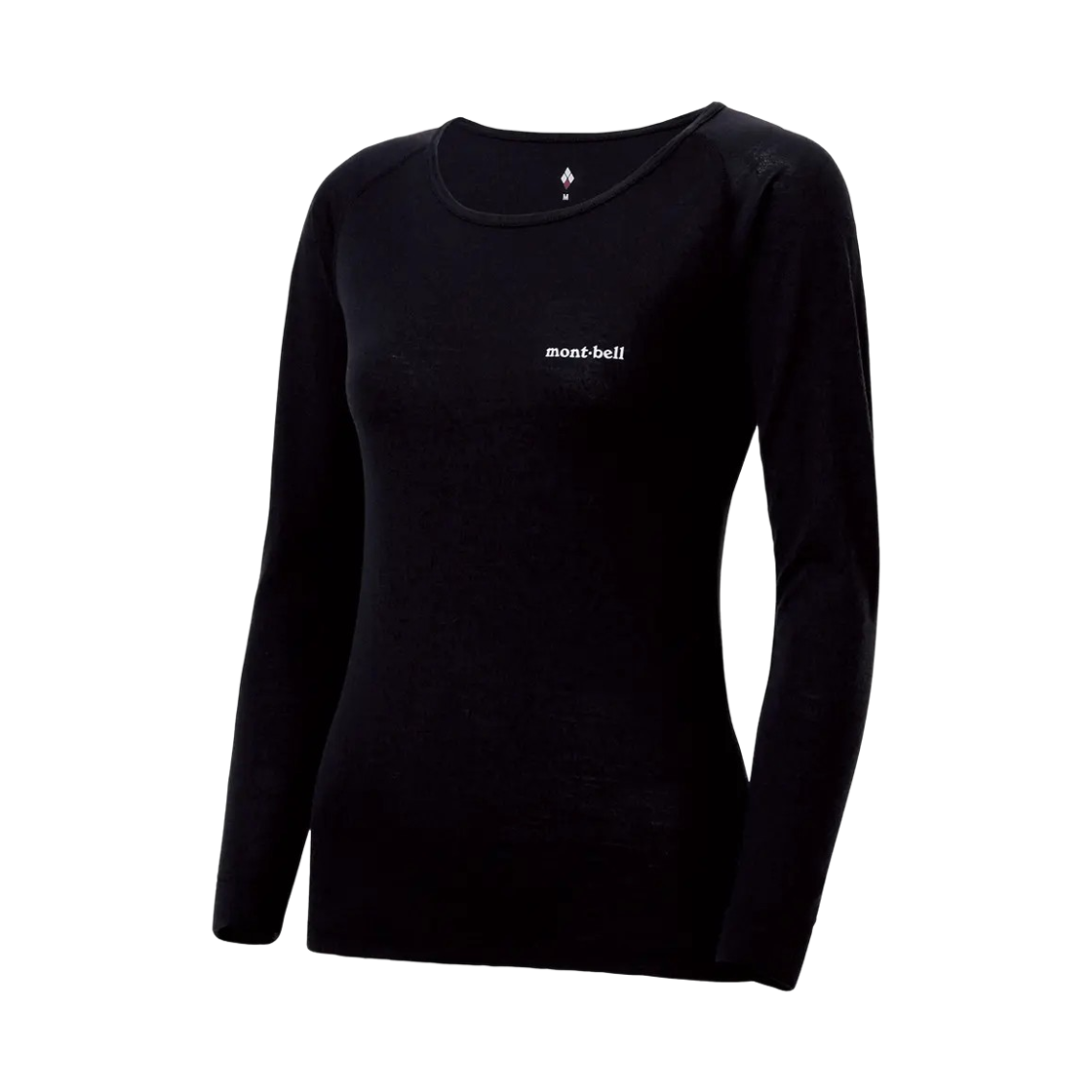 1107655 (W) Montbell Super Merino Wool Middle Weight Round Neck Shirt Black