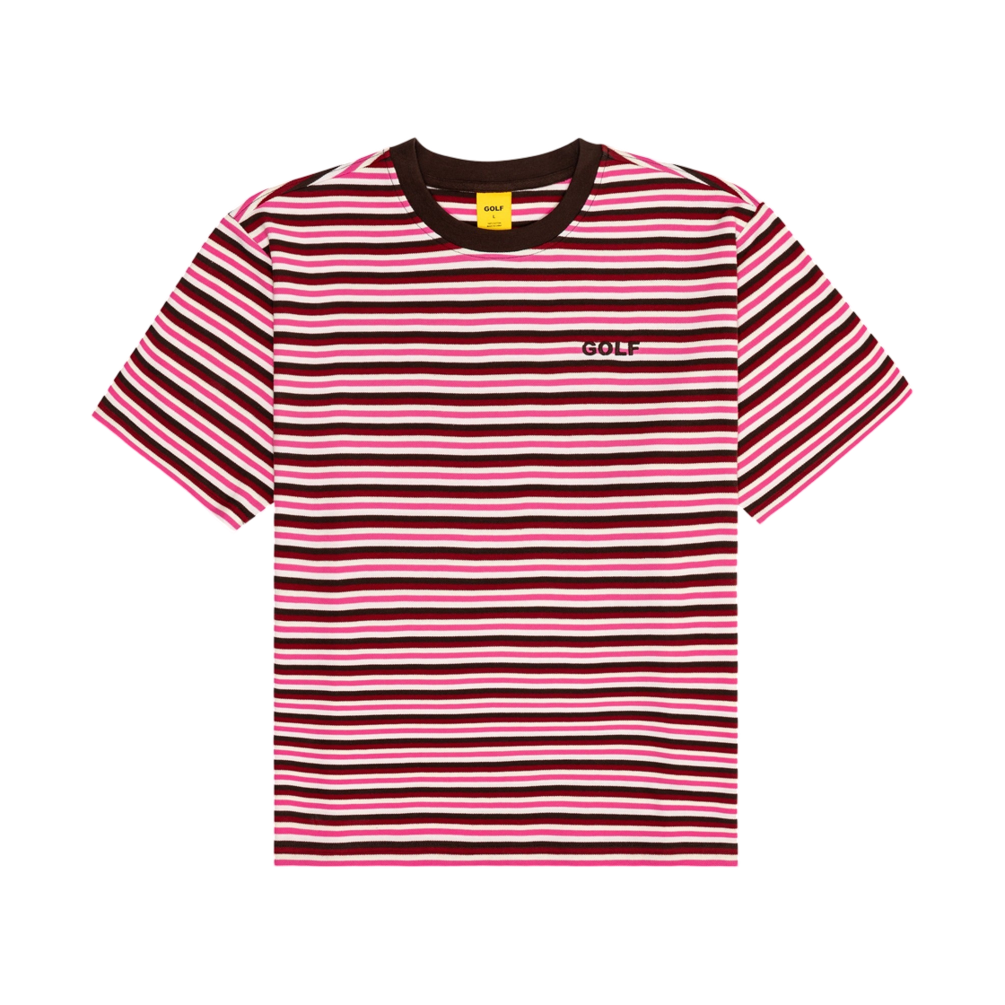 골프왕 스트라이프 티셔츠 다크 레드 멀티(Golf Wang Striped T-Shirt Dark Red Multi)