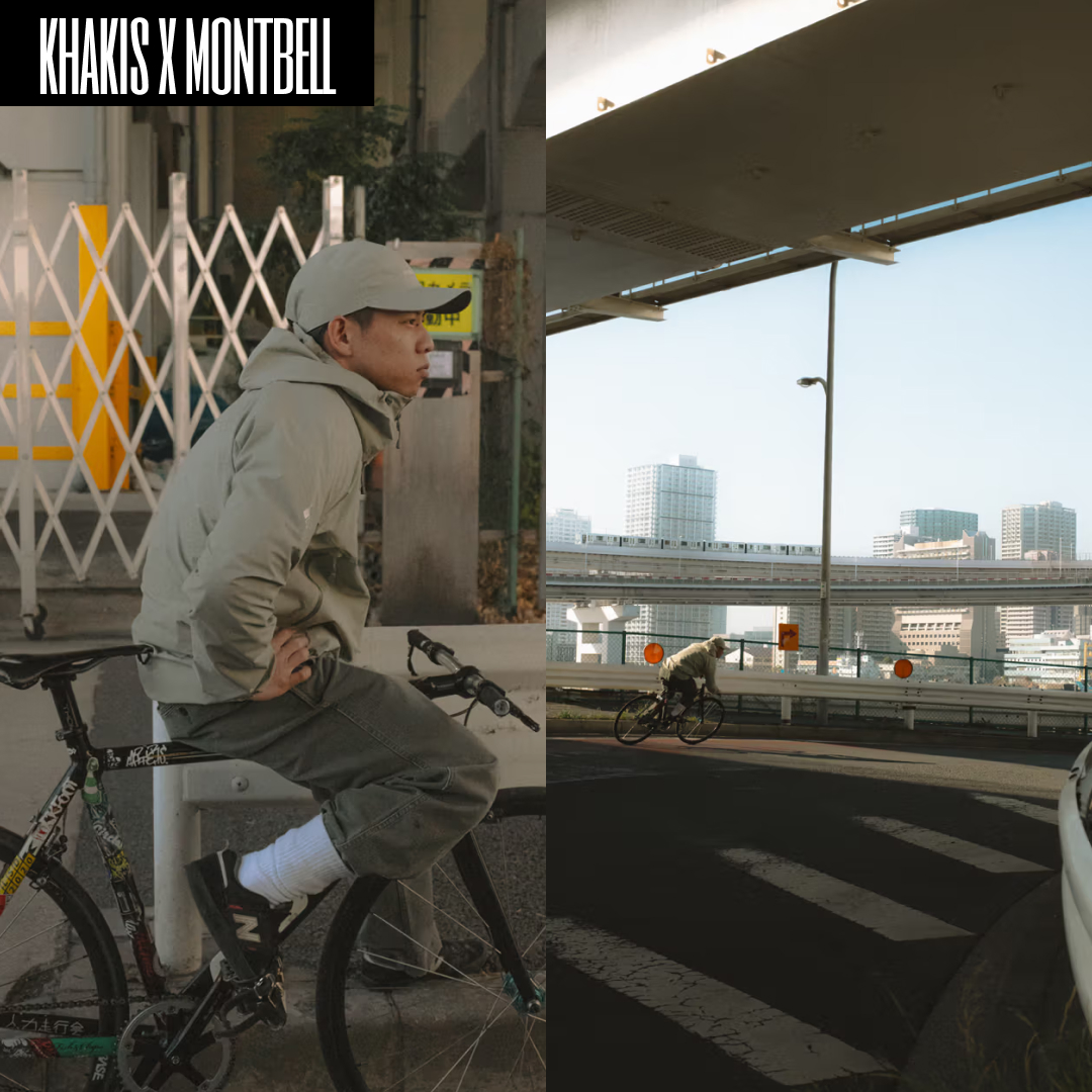 Montbell x Khakis SE Storm Cruiser Jacket Mist Grey, Montbell x Khakis SE Rain Cap Mist Grey 착용 스타일 - 3