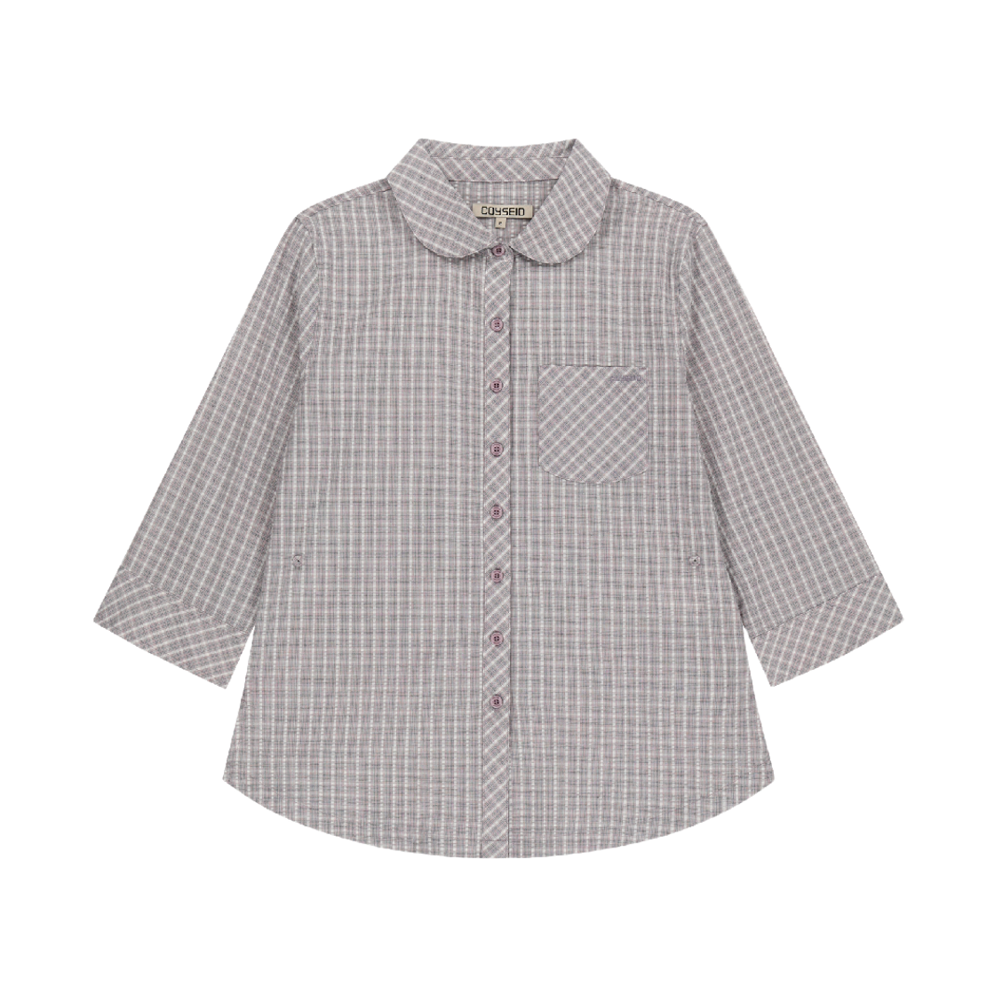 코이세이오 라운드 카라 카프리 셔츠 애쉬 핑크(COYSEIO Round Collar Capri Shirt Ash Pink)