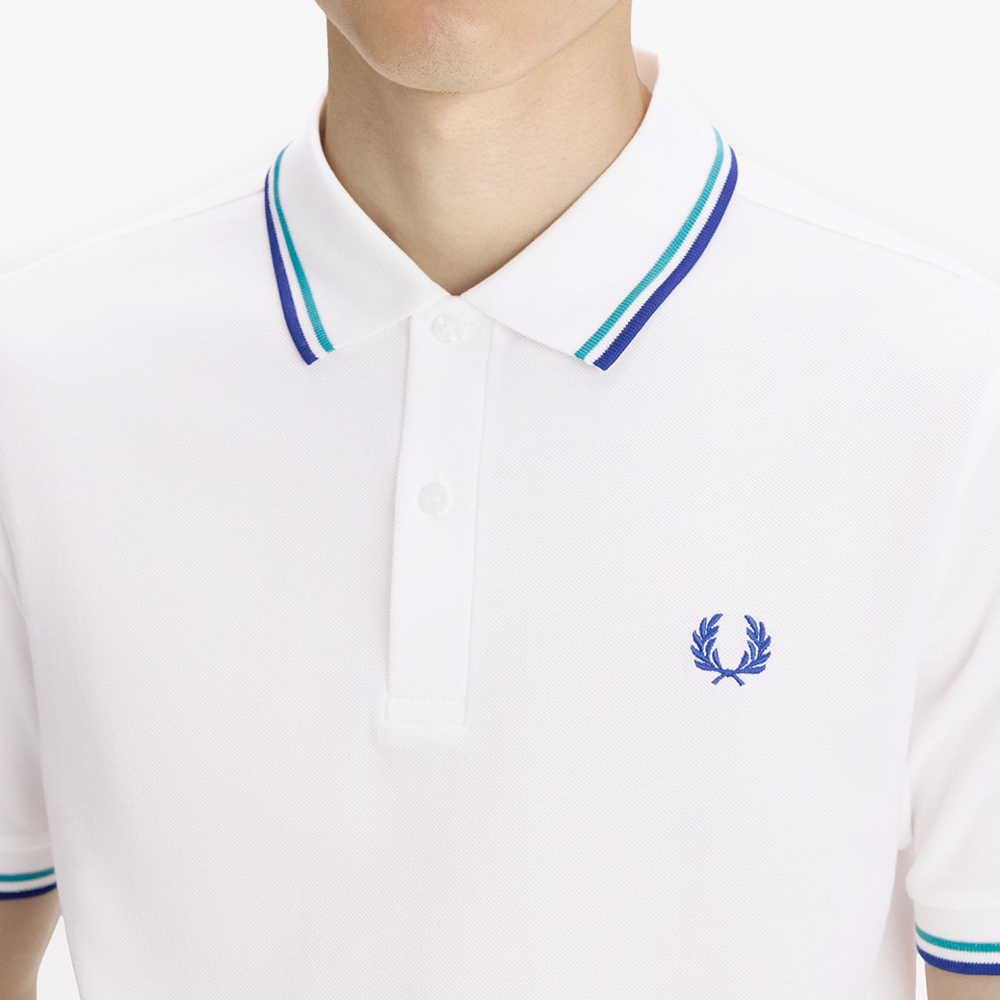 프레드페리 M3600 트윈 팁 프레드페리 셔츠 스노우화이트 딥민트 소호이클립스(Fred Perry Twin Tipped Fred Perry Shirt Snow White Deep Mint Soho Eclipse) - 4