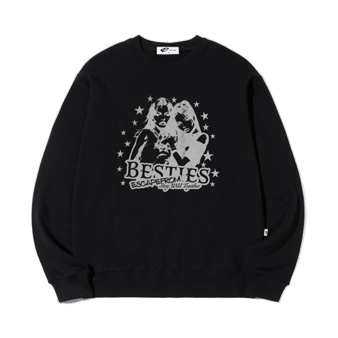 이스케이프프롬 베스티 ESCF 프린트 맨투맨 블랙(Escapefrom Bestie ESCF Print Sweatshirt)