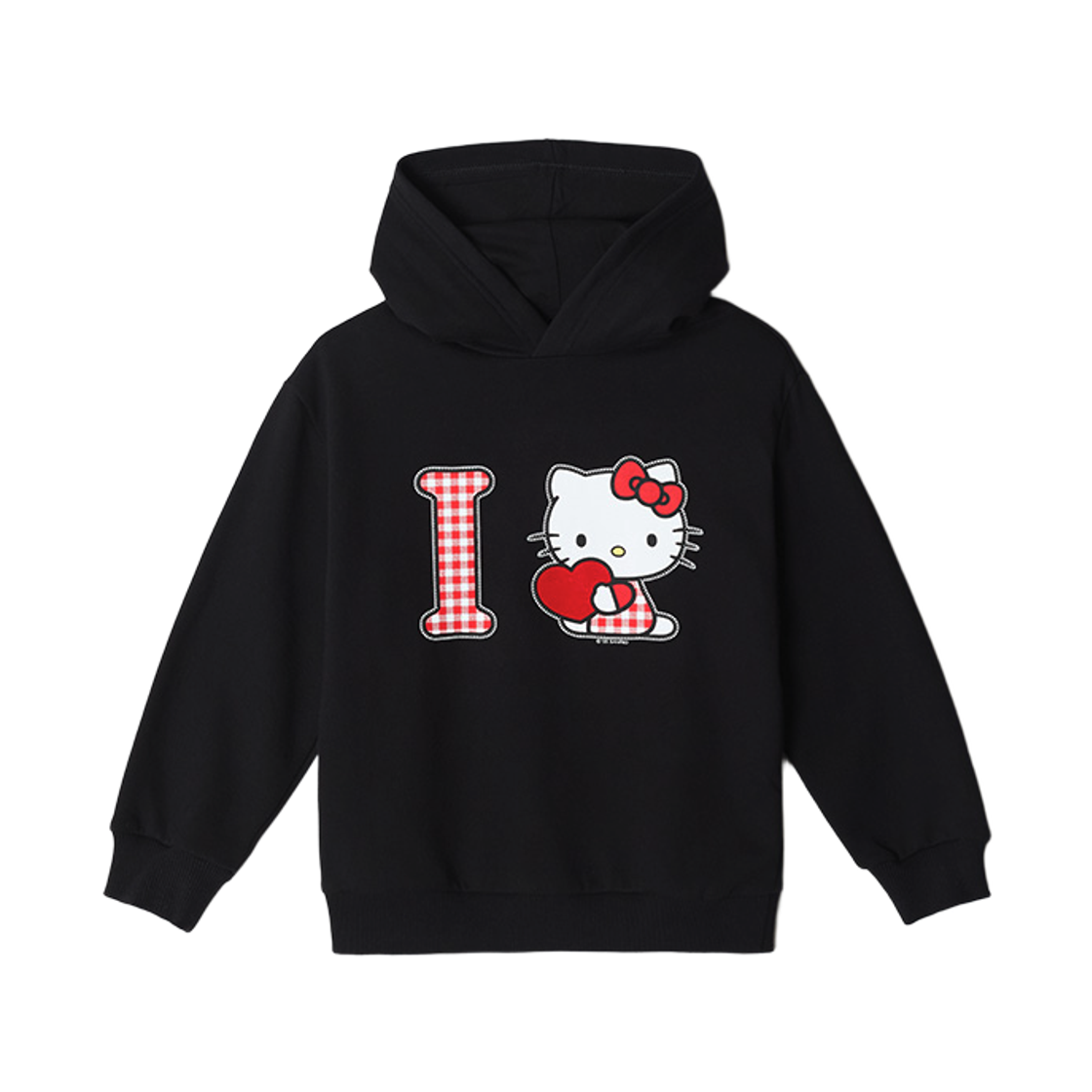 (키즈) 스파오 x 헬로 키티 후드 스웨트셔츠 블랙((Kids) Spao x Hello Kitty Hooded Sweatshirts Black)