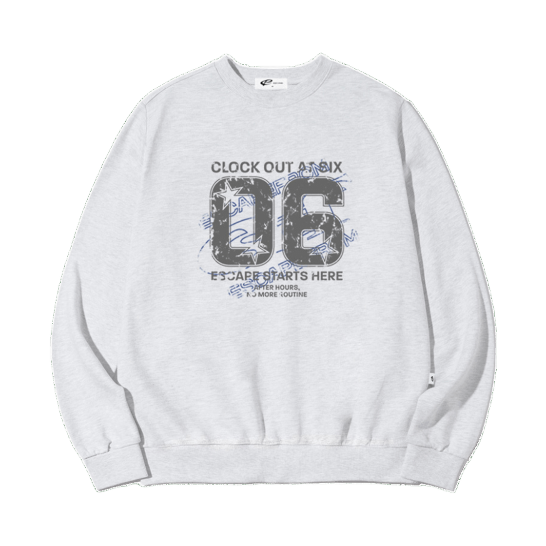 이스케이프프롬 06 ESCF 프린트 맨투맨 화이트멜란지(Escapefrom 06 ESCF Print Sweatshirt)