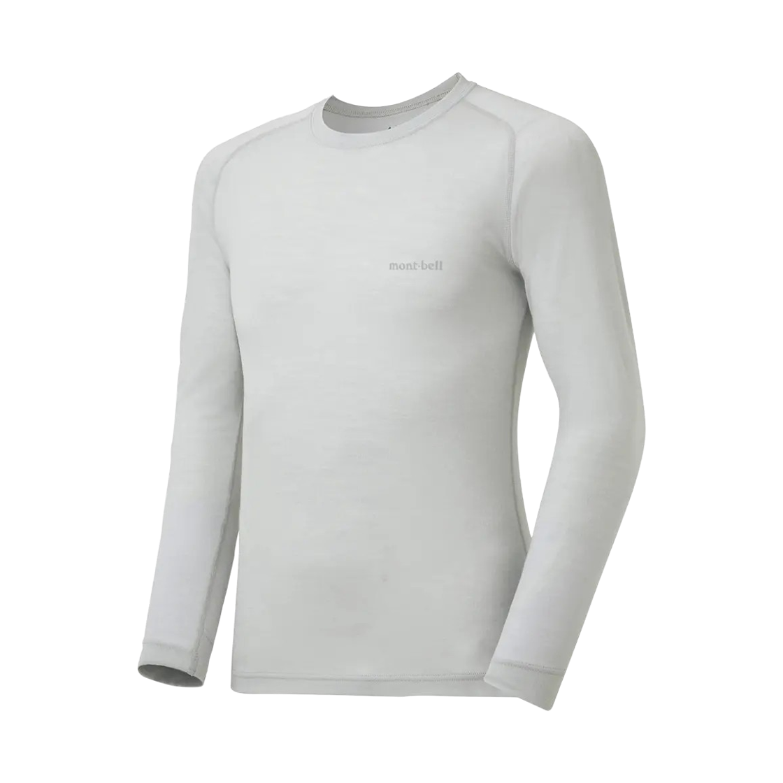 1107661 Montbell Super Merino Wool Light Weight Round Neck Shirt Light Silver