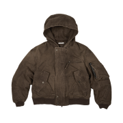 ETCE Washed Hood Flap Bomber Brown