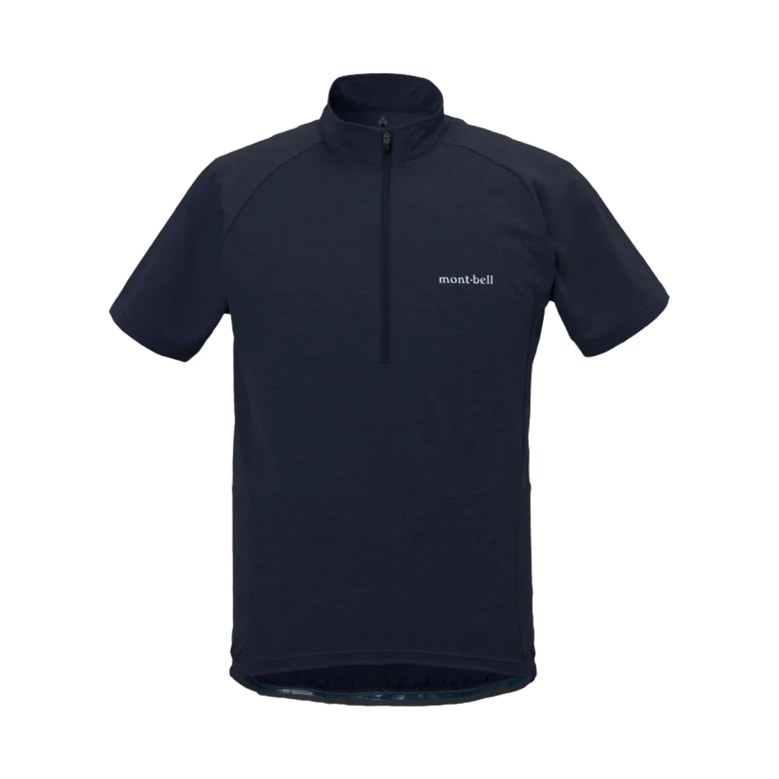 1130719 Montbell Wickron UV-Tect Cycling Short Sleeve Zip Shirt Navy