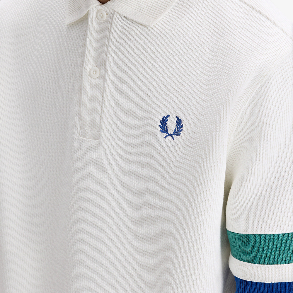 프레드페리 팁 슬리브 칼라드 스웻셔츠 스노우 화이트(Fred Perry Tipped Sleeve Collared Sweatshirt Snow White) - 5