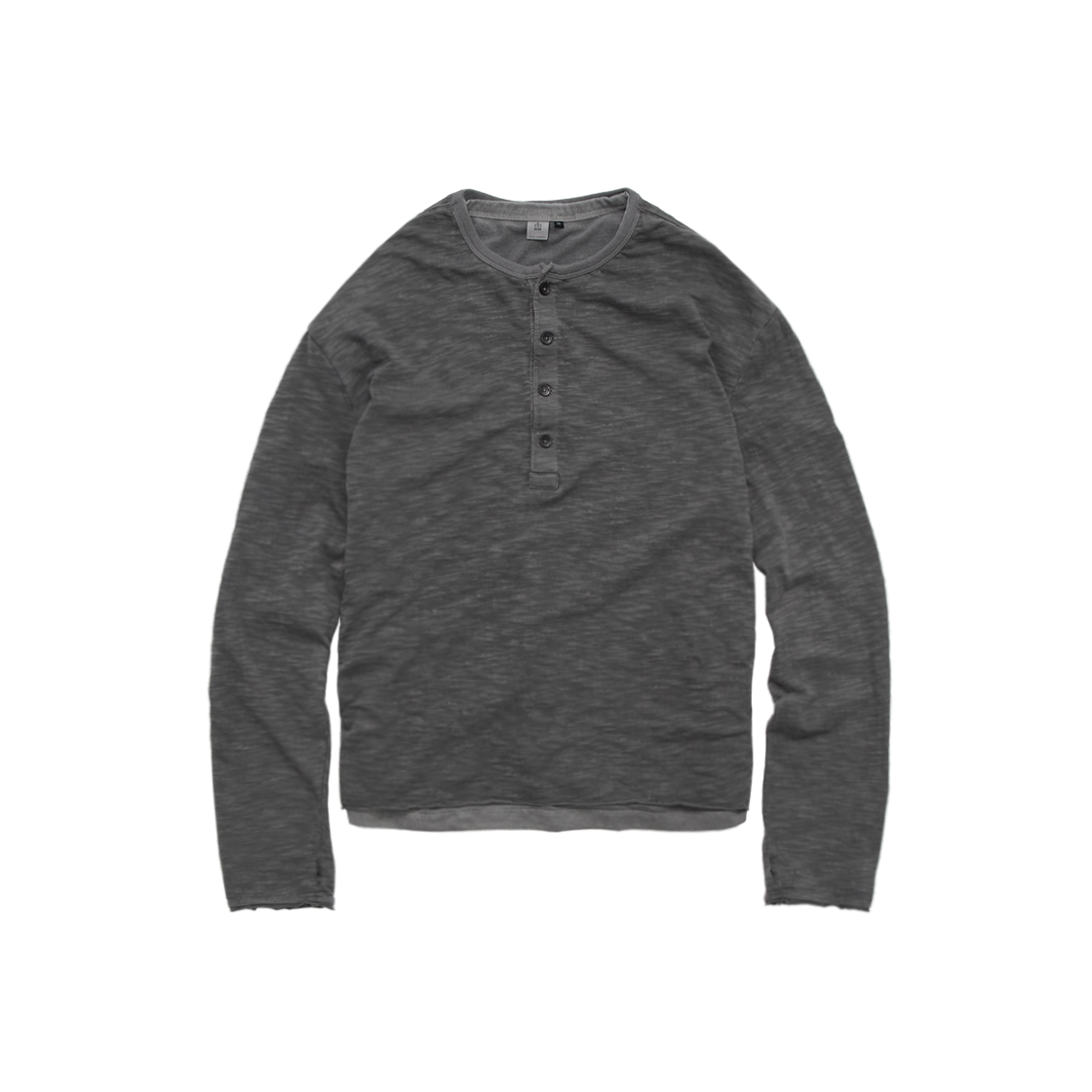 폴리테루 헨리 넥 롱 슬리브 차콜(Polyteru Henley Neck Long Sleeves Charcoal)