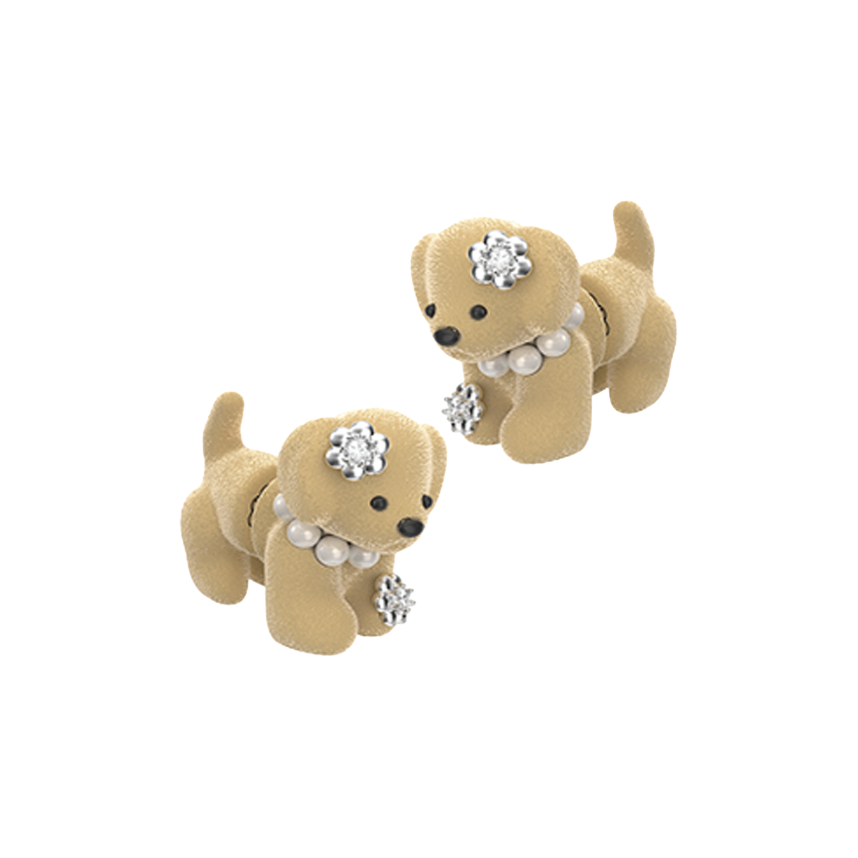 KW6BJEEYV08BG Yvmin Split Puppy Earring Light Brown - 26SS