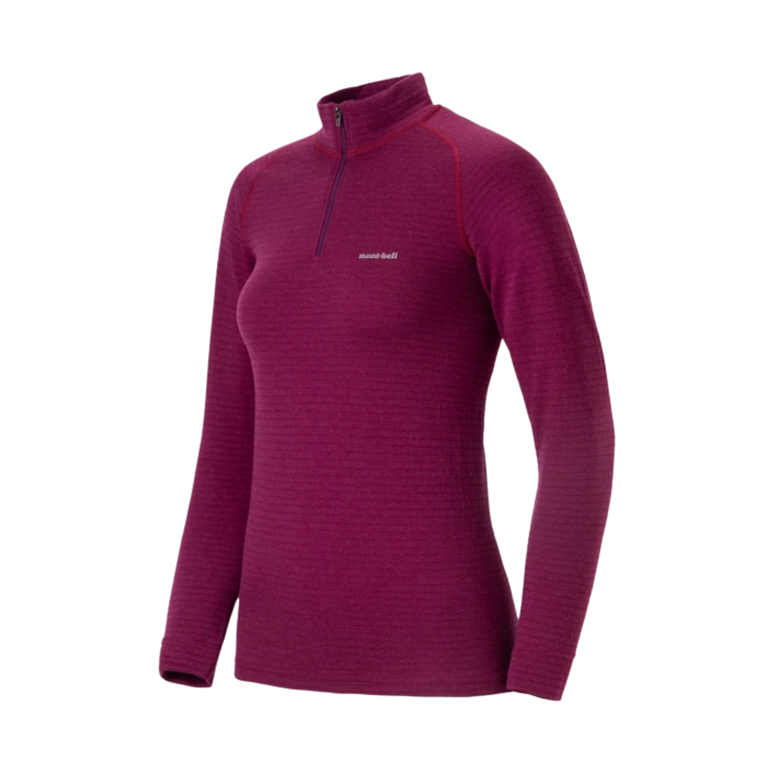 1107584 (W) Montbell Super Merino Wool Expedition High Neck Shirt Wine Red