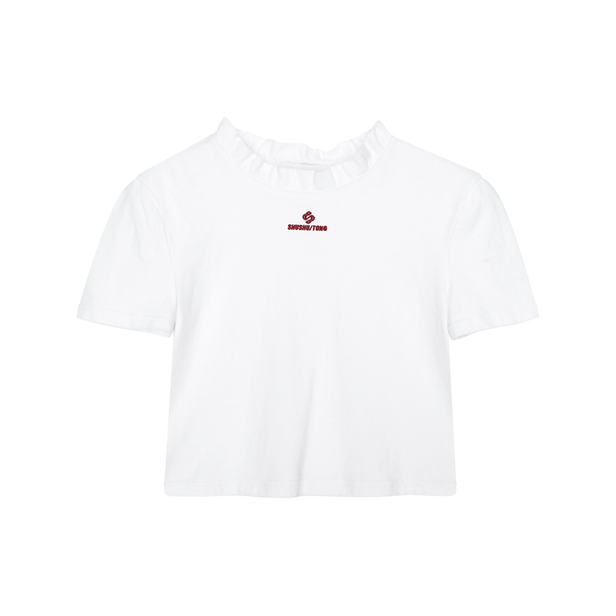 슈슈통 우먼 웨이브 레이스 칼라 티셔츠 화이트 - 26SS(Shushu/Tong Women Wave Lace Collar T-Shirt White - 26SS)