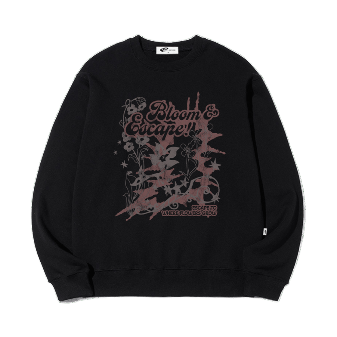 이스케이프프롬 블룸 ESCF 프린트 맨투맨 블랙(Escapefrom Bloom ESCF Print Sweatshirt)