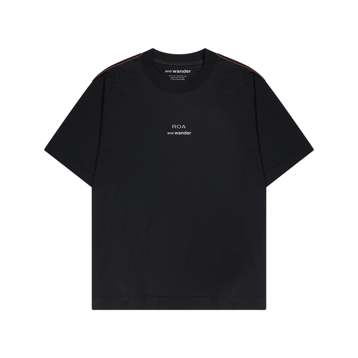 앤드 원더 x 로아 R08 로고 프린티드 티 블랙 - 26SS(And Wander x ROA R08 Logo Printed T Black - 26SS)