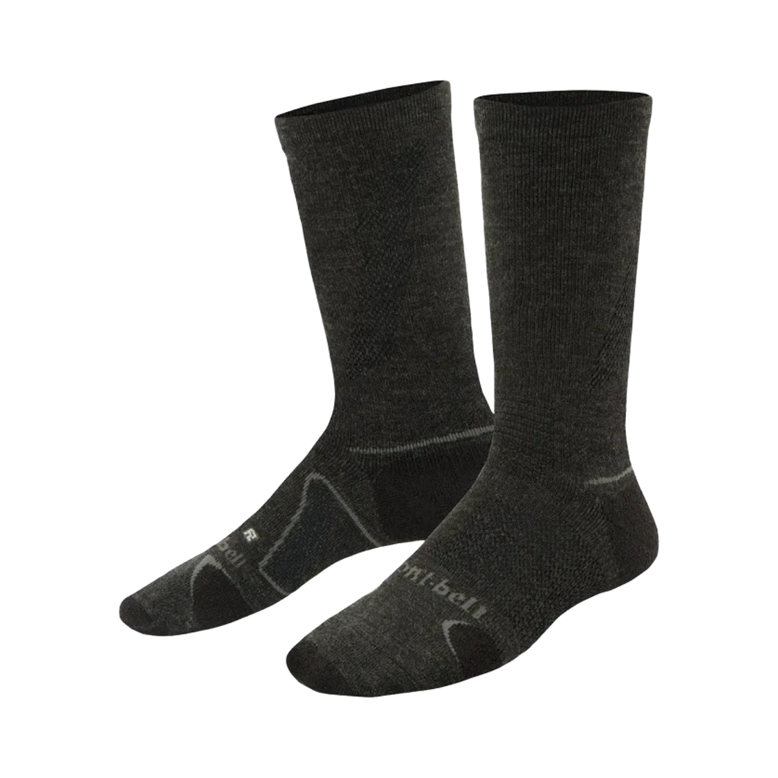1108898 Montbell Merino Wool Supportec Trekking Socks Dark Charcoal