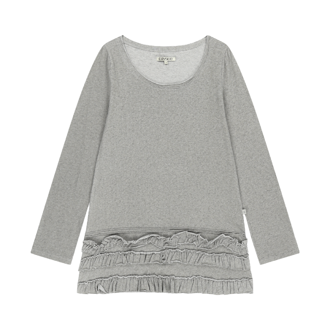 코이세이오 바텀 멀티플 프릴 드레스 라이트 그레이(COYSEIO Bottom Multiple Frill Dress Light Grey)