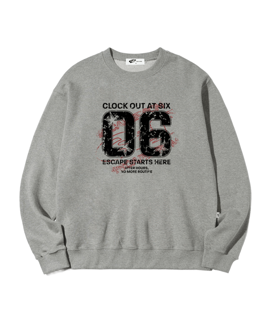 이스케이프프롬 06 ESCF 프린트 맨투맨 그레이(Escapefrom 06 ESCF Print Sweatshirt)