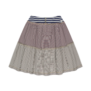 COYSEIO Colored Stripe Midi Skirt Grey Beige
