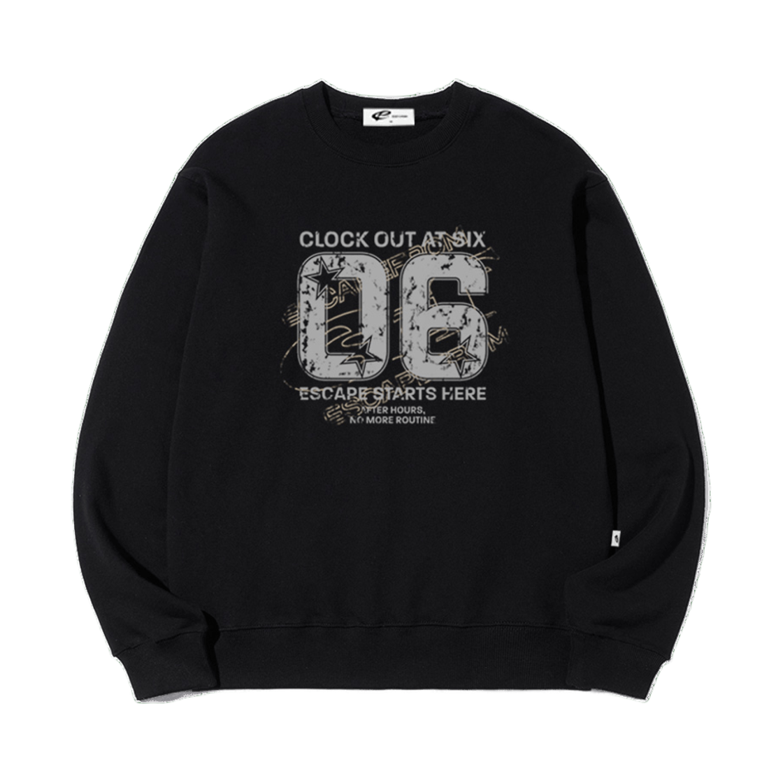이스케이프프롬 06 ESCF 프린트 맨투맨 블랙(Escapefrom 06 ESCF Print Sweatshirt)