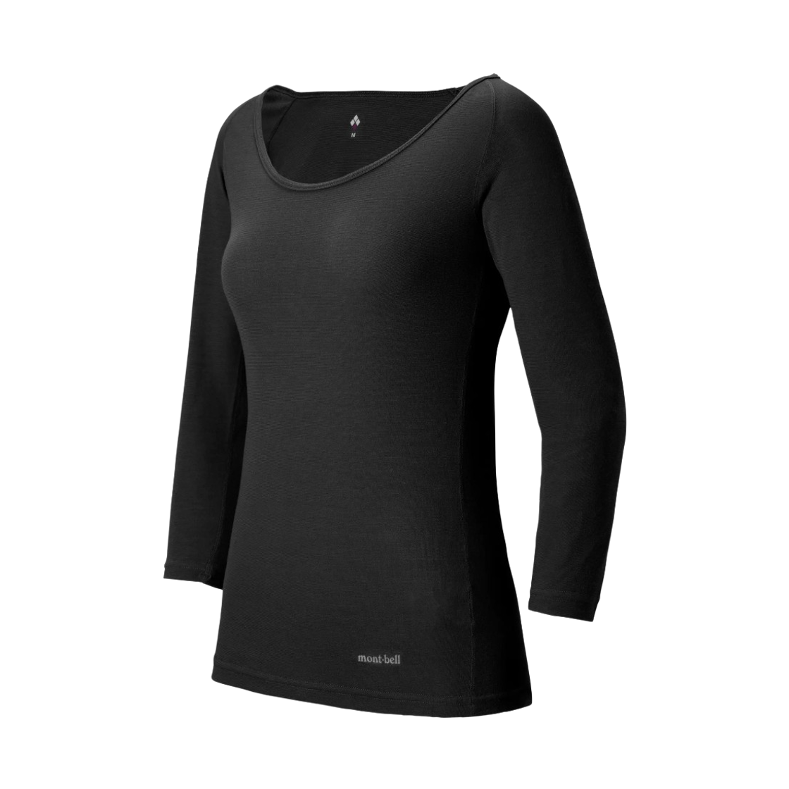 2307147 (W) Montbell Zeo-Line Light Weight U-Neck Shirt Black