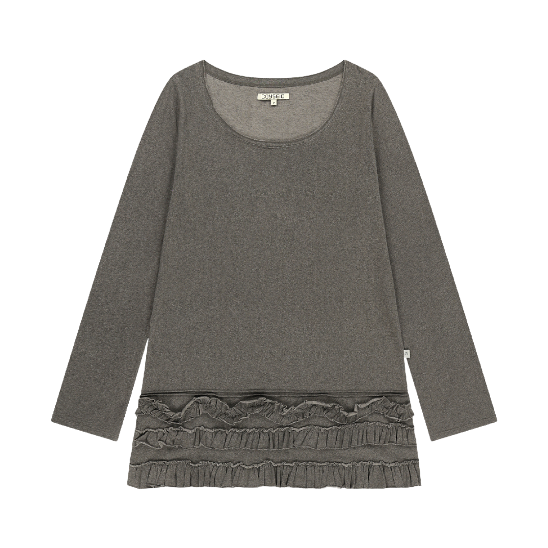 코이세이오 바텀 멀티플 프릴 드레스 브라운