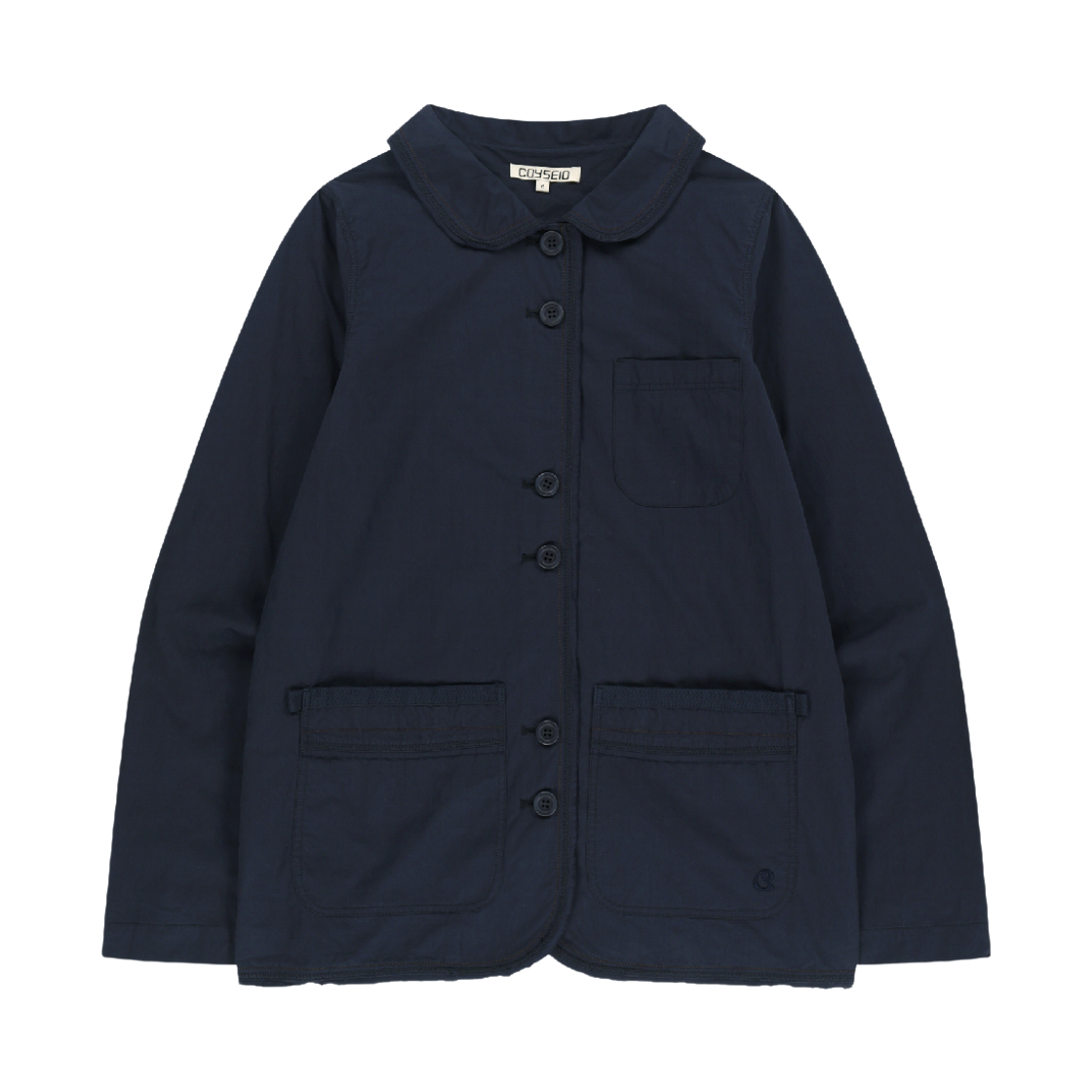 코이세이오 로우 엣지 코튼 자켓 네이비(COYSEIO Raw Edge Cotton Jacket Navy)