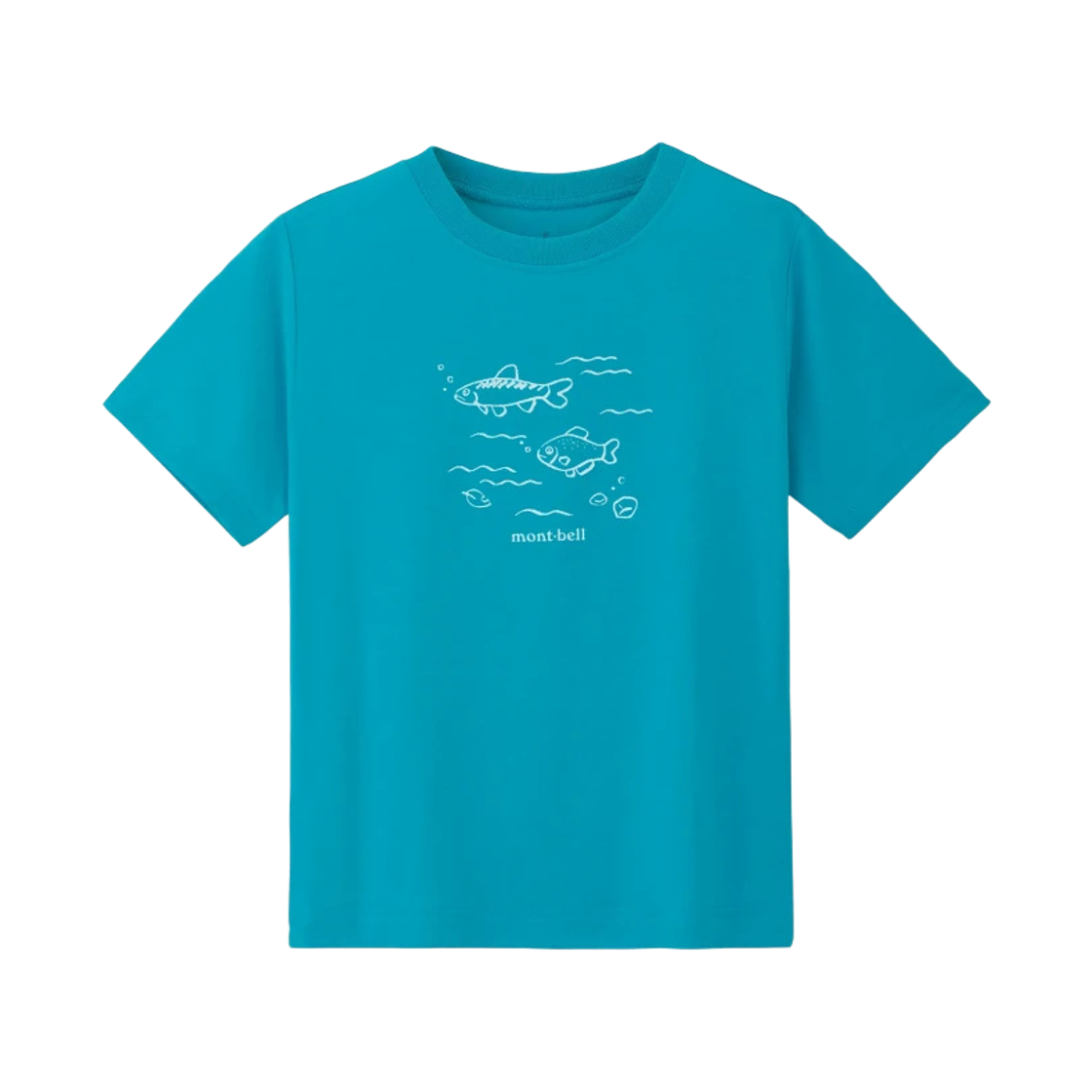2104878 (Kids) Montbell Fish Cotton T-Shirt Turquoise