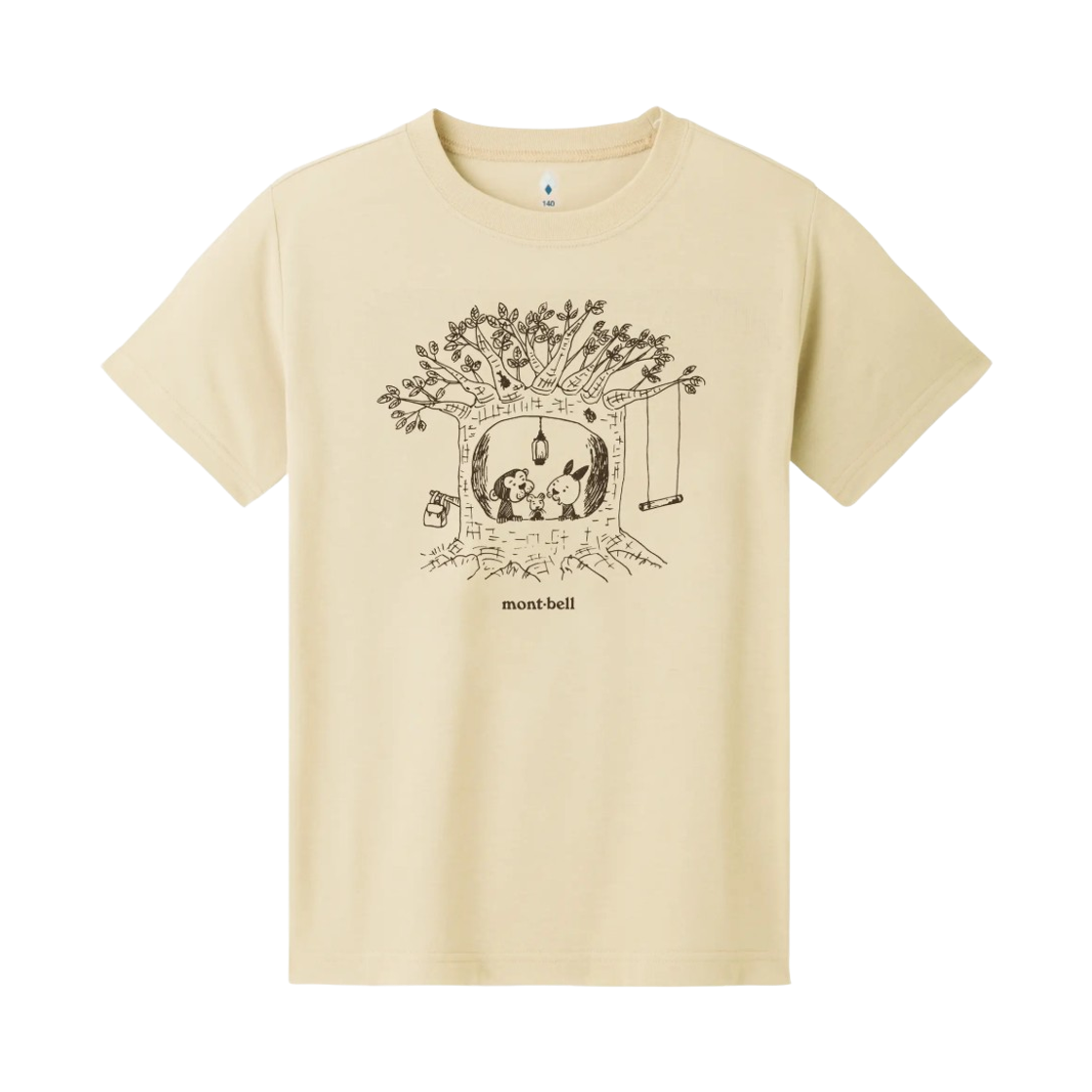 1114574 (Kids) Montbell Wickron Ki No Ouchi T-Shirt Ivory