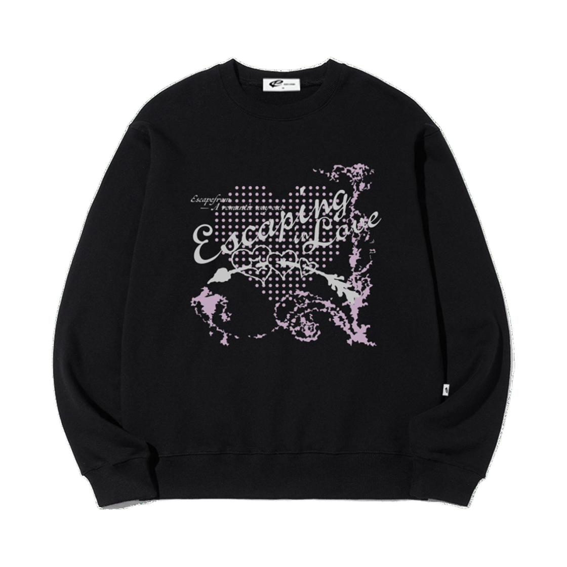 이스케이프프롬 이스케이핑 인 러브 프린트 맨투맨 블랙(Escapefrom Escaping in Love Print Sweatshirt)