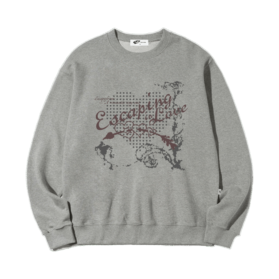 이스케이프프롬 이스케이핑 인 러브 프린트 맨투맨 그레이(Escapefrom Escaping in Love Print Sweatshirt)
