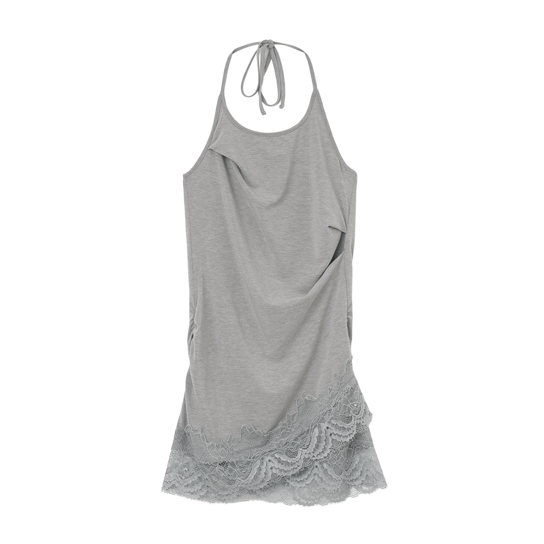밀로 우먼 레이스 홀터 슬리브리스 탑 그레이(MILLO WOMEN Lace Halter Sleeveless Top Gray)