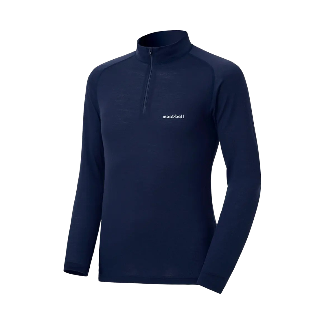 1107656 Montbell Super Merino Wool Middle Weight High Neck Shirt Dark Navy