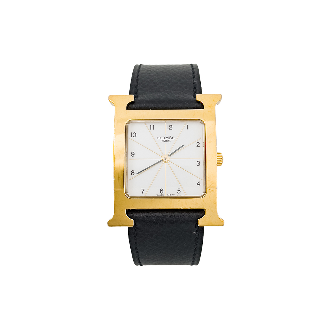 IT89EQDW4DI8 Hermes H Hour GM Gold Watch (6HA0065)
