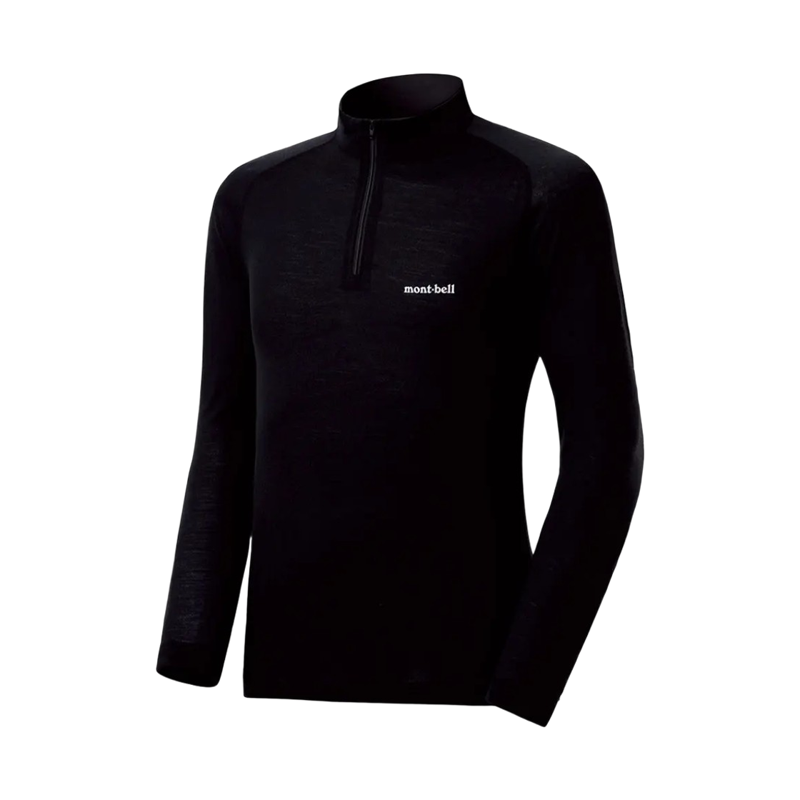 2307103 Montbell Super Merino Wool Middle Weight High Neck Shirt Black