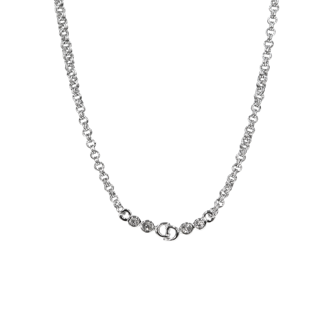 IT5WHDDULUFD Dior Cubic CD Silver Necklace A-B44358