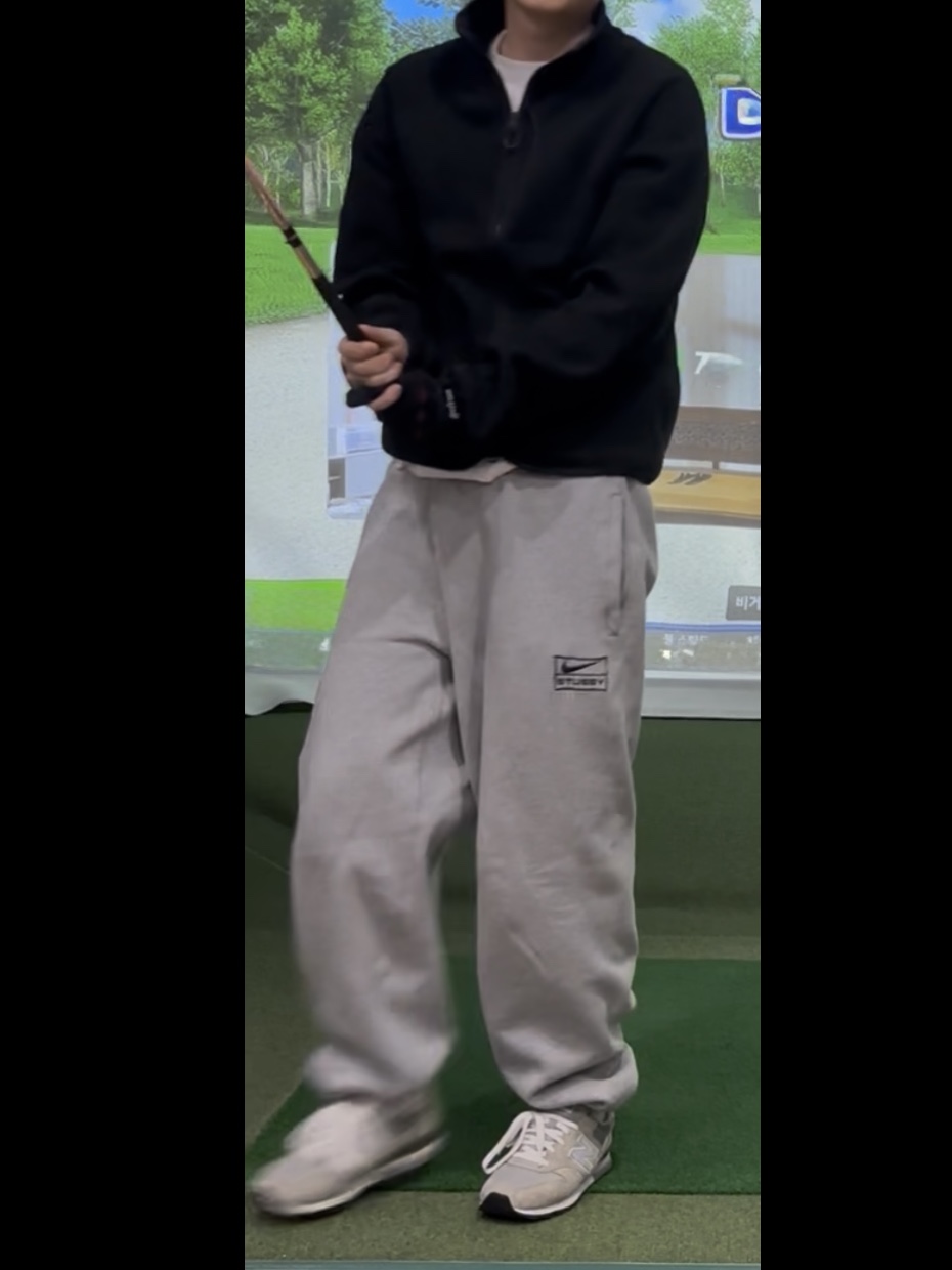 Nike x Stussy Fleece Pants Grey Heather (FN5231-050), New Balance 996 Grey 착용 스타일