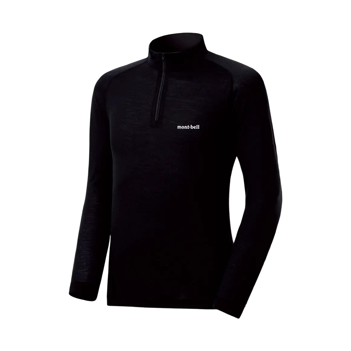 1107656 Montbell Super Merino Wool Middle Weight High Neck Shirt Black