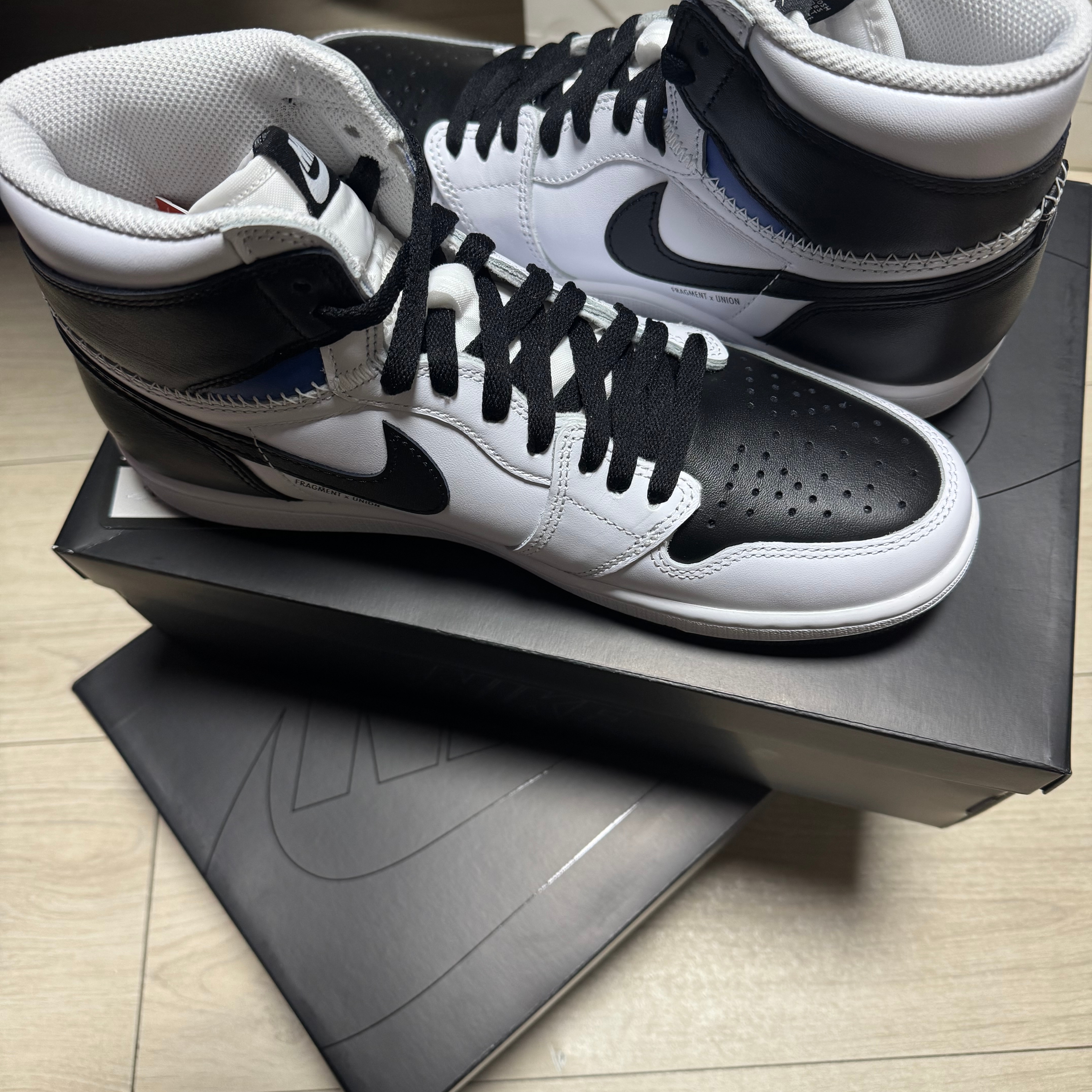 Jordan 1 x Fragment x Union LA High OG SP White Black 착용 스타일 - 2
