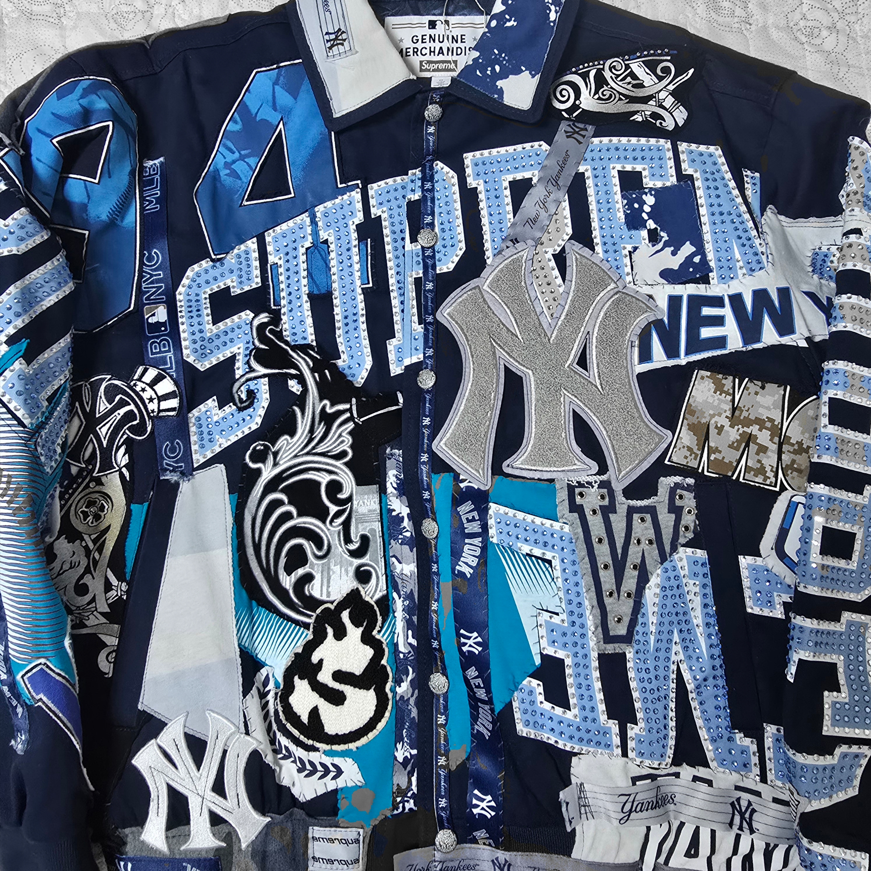 Supreme x Jeff Hamilton New York Yankees Varsity Jacket Multicolor - 25FW 착용 스타일