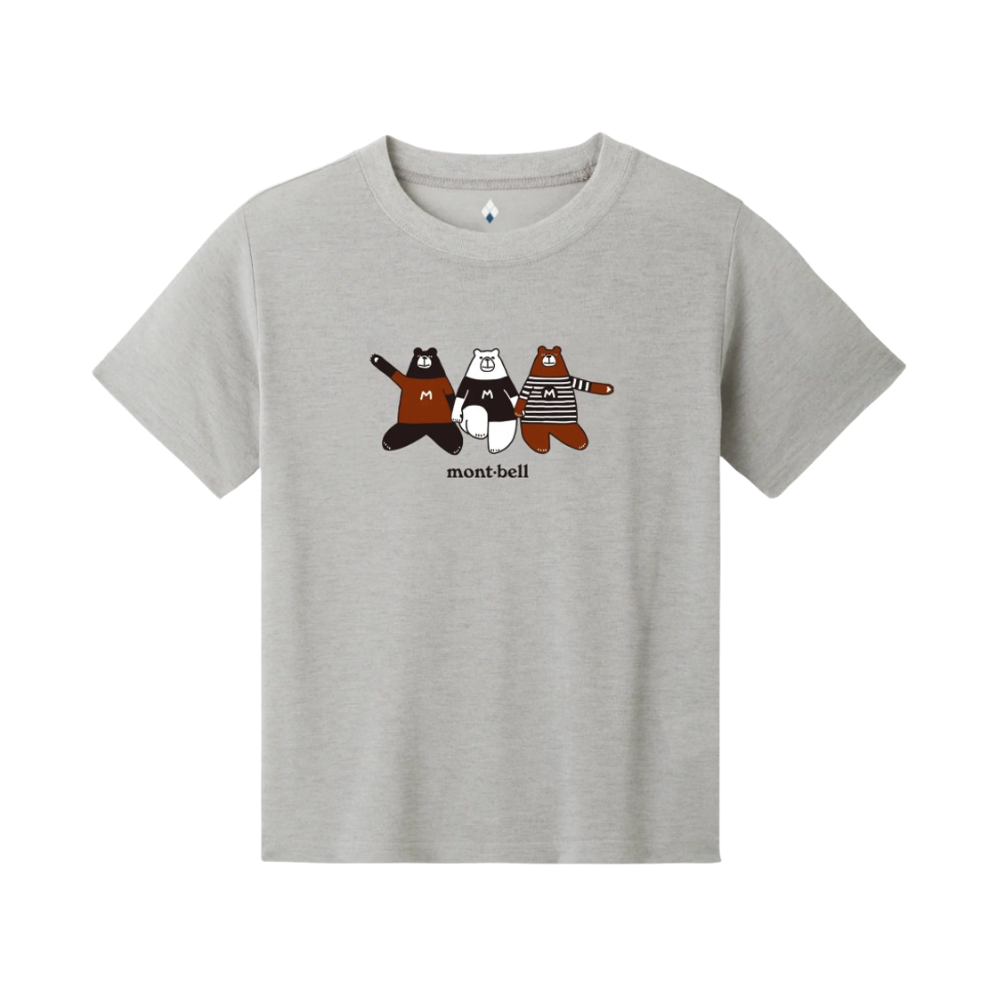 1114966 (Kids) Montbell Wickron Dancing Bears T-Shirt Light Gray