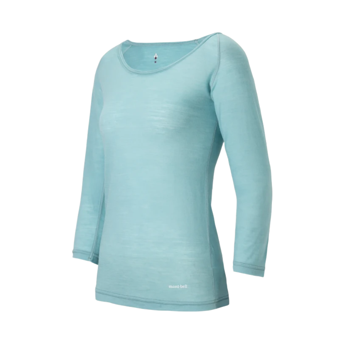 1107822 (W) Montbell Super Merino Wool Light Weight U-Neck Shirt Light Blue
