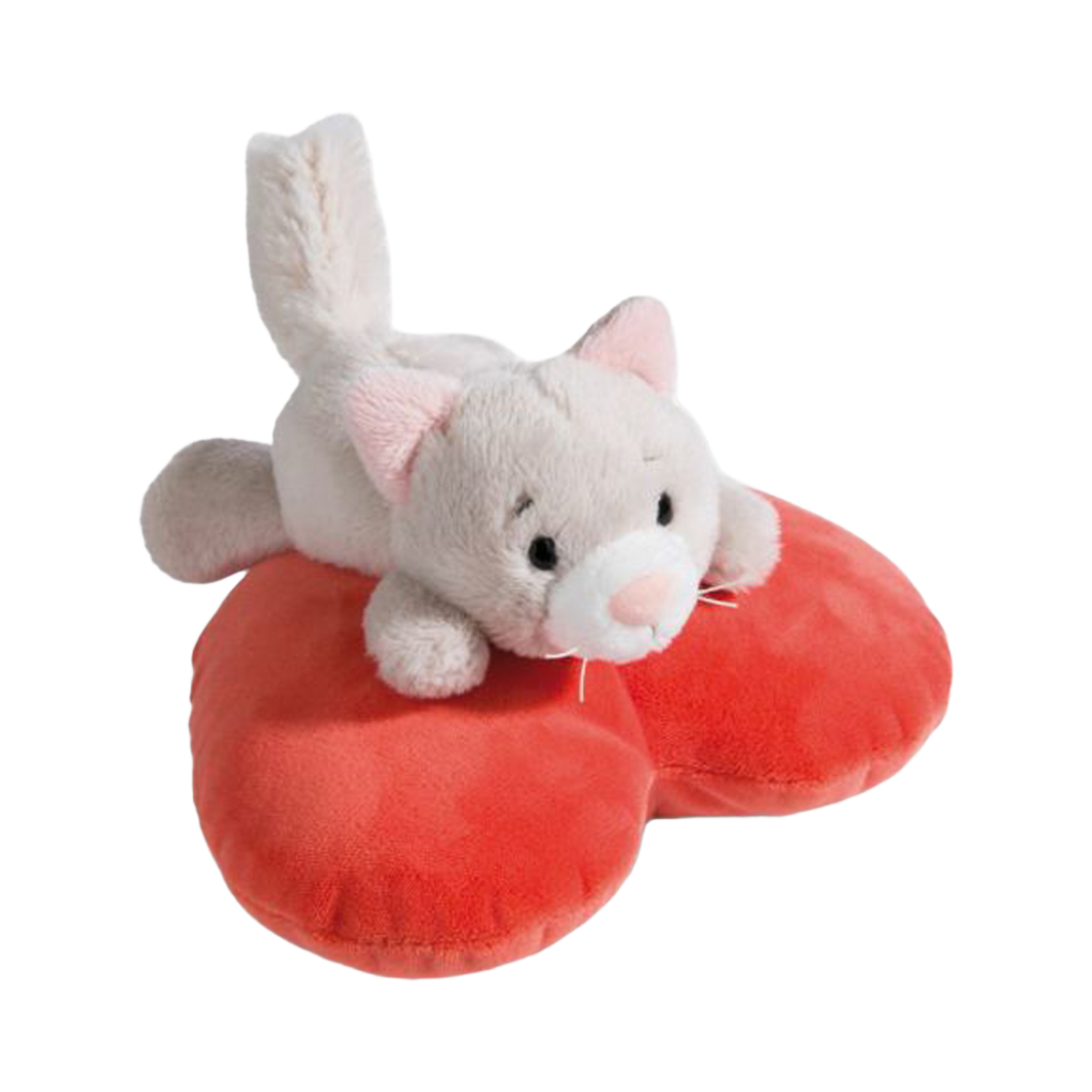 니키 러브캣 플러피 하트 인형 13cm([KREAM 단독] NICI Soft toy Love cat fluffy 13cm lying on heart GREEN) - 1