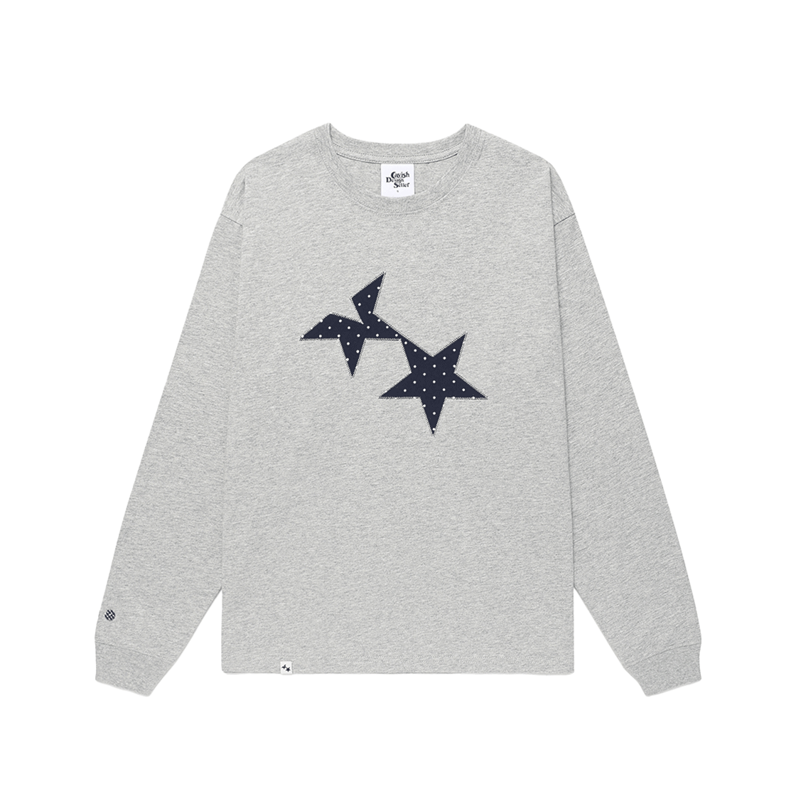 카비시 트윈 스타 도트 아플리케 롱슬리브 티셔츠 그레이(CAVISH Twin Star Dot Applique LS Tee Grey)