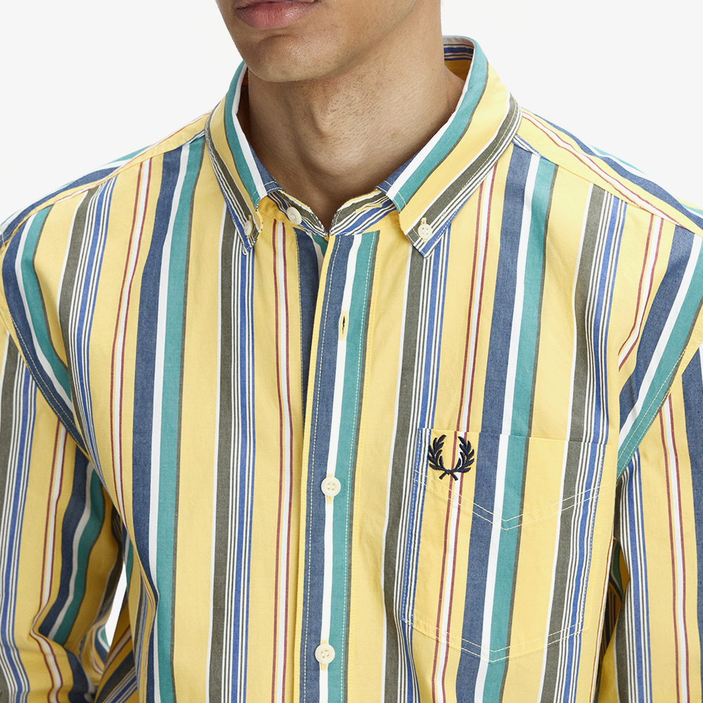 프레드페리 릴랙스드 스트라이프 셔츠 레몬 발리(Fred Perry Relaxed Striped Shirt Lemon Barley) - 4