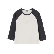 MILLO WOMEN 3/4 Henly Raglan T-Shirts Charcoal